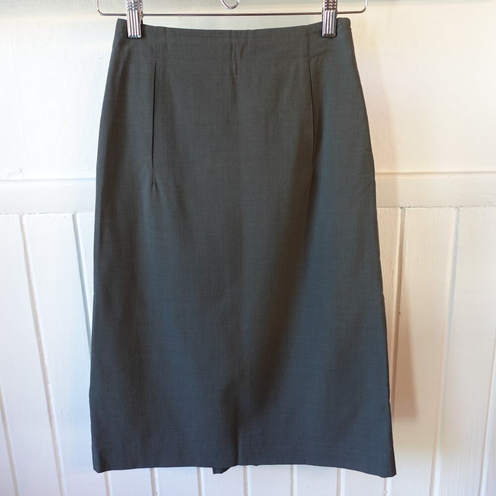 Louis Vuitton Paris Wool Pencil Skirt Size 34 US 2 Gray A-Line High Rise‎ Office